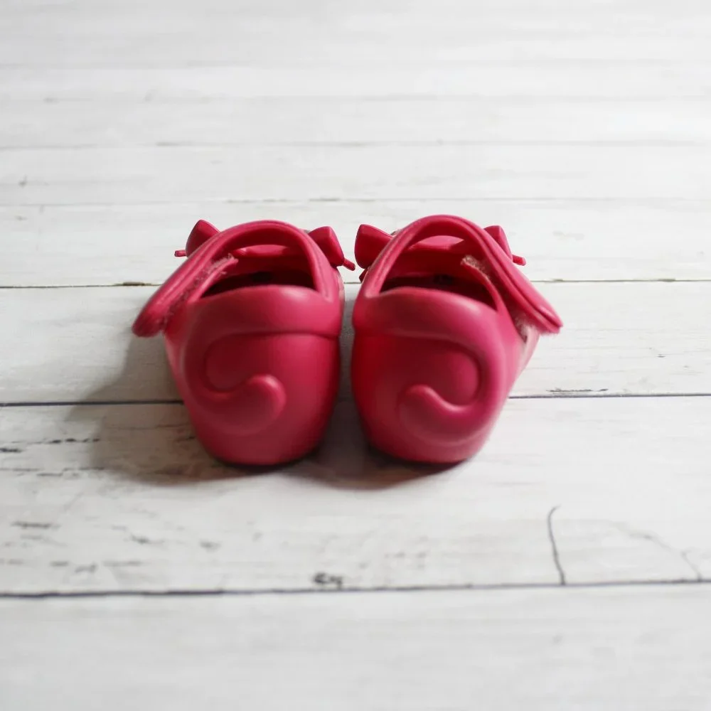 Mini Melissa Pink Cat Jelly Shoes Toddler Size 5 Kitty Waterproof